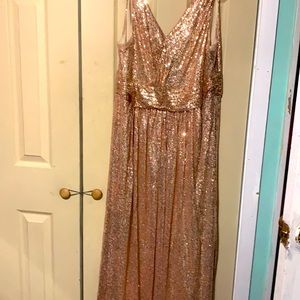 Long sparkly pink dress